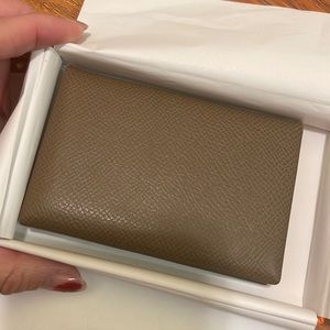Hermès etoupe Calvi card holder